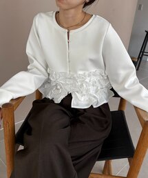 CAPRICIEUX LE'MAGE | ドッキングフリルダンボールカーディガン(Tシャツ/カットソー)