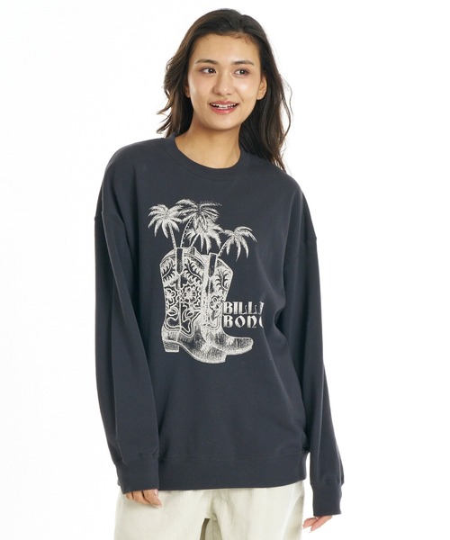 BILLABONG(ビラボン)の「BILLABONG ウィメンズ COWGIRL LOOSE FIT CREW トレーナー 【2026年秋冬モデル】/ビラボンスウェット(スウェット・レディース・ホワイト/インディゴブルー/オフホワイト・LARGE/MEDIUM)」の1枚目の写真