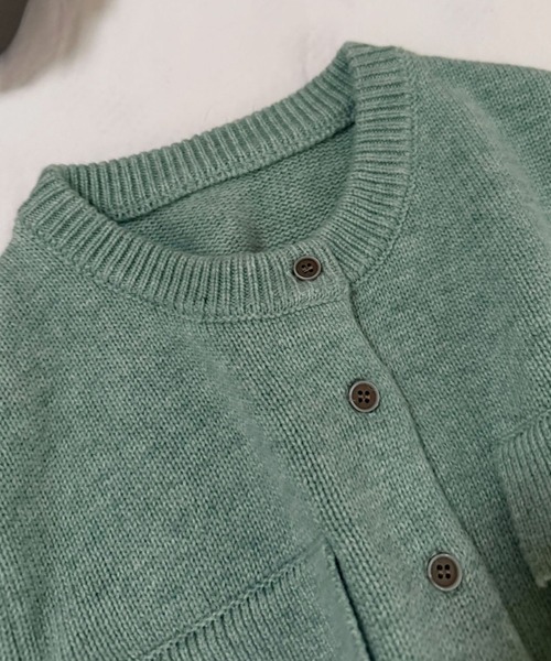 CHUN CHUN NOTES(チュンチュンノーツ)の「26AW/ウール混 ダブルポケットクルーネックニットカーディガン(カーディガン/ボレロ・レディース・グレー/グリーン・M)」の10枚目の写真