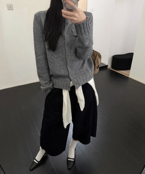 CHUN CHUN NOTES(チュンチュンノーツ)の「26AW/ウール混 ダブルポケットクルーネックニットカーディガン(カーディガン/ボレロ・レディース・グレー/グリーン・M)」の18枚目の写真