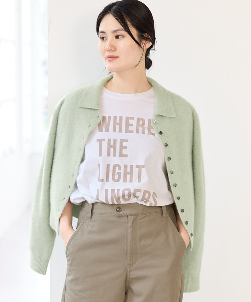 IENA(イエナ)の「ファーニット襟付きカーディガン(カーディガン/ボレロ・レディース・チャコールグレー/ライトグリーン/ピンク/ネイビー・FREE)」の10枚目の写真
