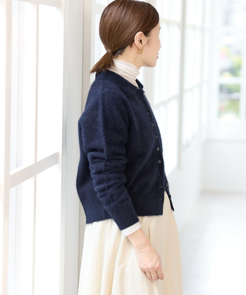 IENA(イエナ)の「ファーニット襟付きカーディガン(カーディガン/ボレロ・レディース・チャコールグレー/ライトグリーン/ピンク/ネイビー・FREE)」の21枚目の写真