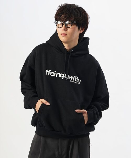 FFEIN(フェイン)の「【FFEIN(フェイン)】ヘビーウエイトセンターデカロゴ3D刺繍立体プルパーカー / プルパーカー フード フロントポケット 刺繍 裏起毛 ユニセックス(パーカー・メンズ・ブラック/ネイビー/アッシュグレー/ライトピンク・SMALL/LARGE/MEDIUM)」の9枚目の写真