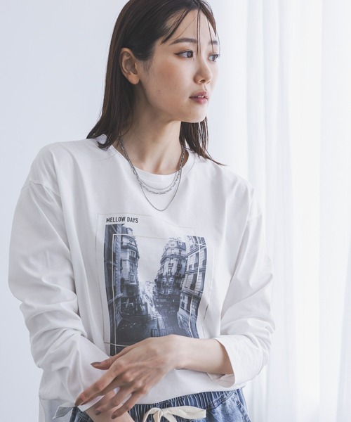 GLOBAL WORK(グローバルワーク)の「リッチクリーンプリントロンT/1066927(Tシャツ/カットソー・レディース・ホワイト系5/ホワイト系7/ホワイト系6・SMALL/MEDIUM/LARGE)」の9枚目の写真