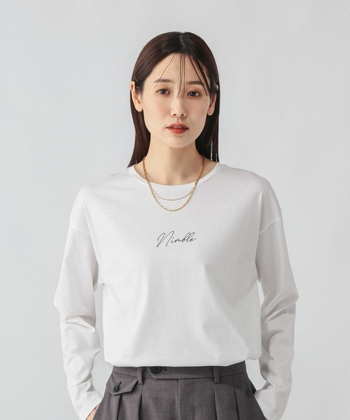 GLOBAL WORK(グローバルワーク)の「リッチクリーンプリントロンT/1066927(Tシャツ/カットソー・レディース・ホワイト系5/ホワイト系7/ホワイト系6・SMALL/MEDIUM/LARGE)」の12枚目の写真