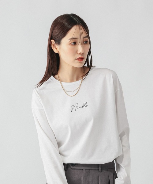 GLOBAL WORK(グローバルワーク)の「リッチクリーンプリントロンT/1066927(Tシャツ/カットソー・レディース・ホワイト系5/ホワイト系7/ホワイト系6・SMALL/MEDIUM/LARGE)」の13枚目の写真