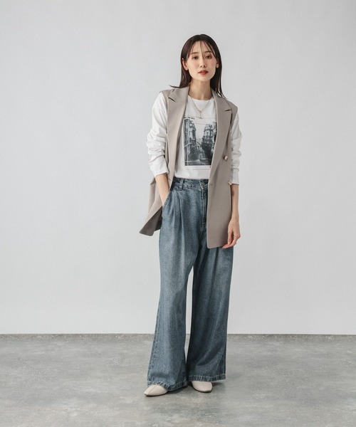 GLOBAL WORK(グローバルワーク)の「リッチクリーンプリントロンT/1066927(Tシャツ/カットソー・レディース・ホワイト系5/ホワイト系7/ホワイト系6・SMALL/MEDIUM/LARGE)」の14枚目の写真