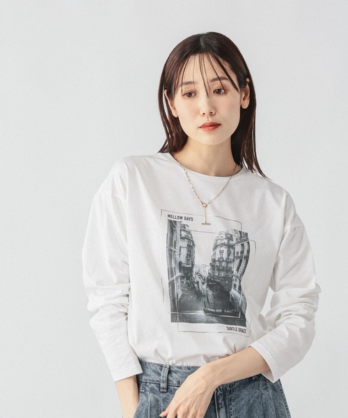 GLOBAL WORK(グローバルワーク)の「リッチクリーンプリントロンT/1066927(Tシャツ/カットソー・レディース・ホワイト系5/ホワイト系7/ホワイト系6・SMALL/MEDIUM/LARGE)」の16枚目の写真