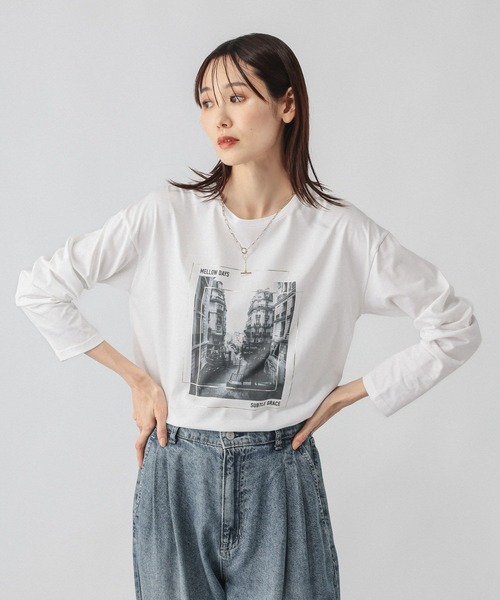 GLOBAL WORK(グローバルワーク)の「リッチクリーンプリントロンT/1066927(Tシャツ/カットソー・レディース・ホワイト系5/ホワイト系7/ホワイト系6・SMALL/MEDIUM/LARGE)」の17枚目の写真