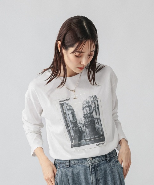 GLOBAL WORK(グローバルワーク)の「リッチクリーンプリントロンT/1066927(Tシャツ/カットソー・レディース・ホワイト系5/ホワイト系7/ホワイト系6・SMALL/MEDIUM/LARGE)」の18枚目の写真