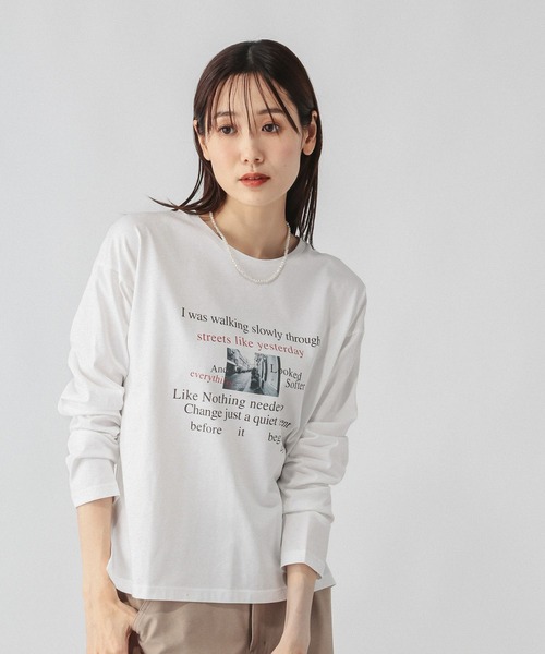 GLOBAL WORK(グローバルワーク)の「リッチクリーンプリントロンT/1066927(Tシャツ/カットソー・レディース・ホワイト系5/ホワイト系7/ホワイト系6・SMALL/MEDIUM/LARGE)」の21枚目の写真