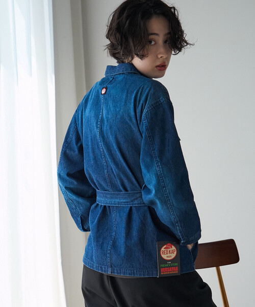 FREAK'S STORE(フリークスストア)の「RED KAP/レッドキャップ ベルト付き キルトサファリジャケット(その他アウター・レディース・ネイビー/ブラック・フリ-)」の4枚目の写真