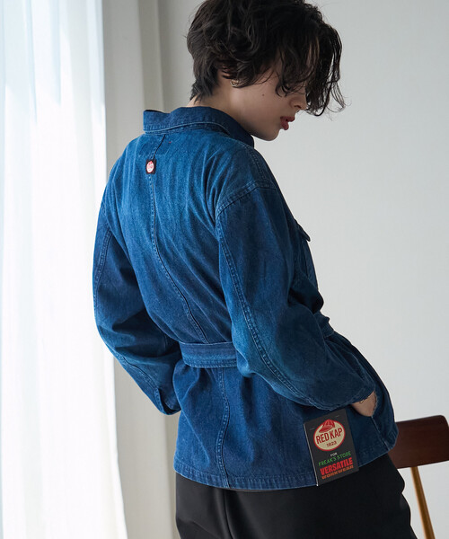FREAK'S STORE(フリークスストア)の「RED KAP/レッドキャップ ベルト付き キルトサファリジャケット(その他アウター・レディース・ネイビー/ブラック・フリ-)」の5枚目の写真