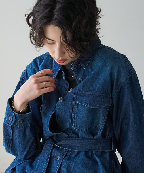 FREAK'S STORE(フリークスストア)の「RED KAP/レッドキャップ ベルト付き キルトサファリジャケット(その他アウター・レディース・ネイビー/ブラック・フリ-)」の7枚目の写真
