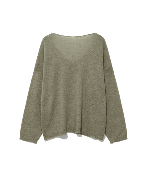 MOAA(モア)の「Sheer Loose V-Neck Knit (Oat Beige)(ニット/セーター・レディース・その他・FREE)」の2枚目の写真