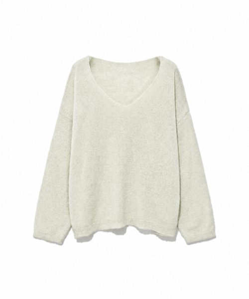 MOAA(モア)の「Sheer Loose V-Neck Knit (Oat Beige)(ニット/セーター・レディース・その他・FREE)」の9枚目の写真