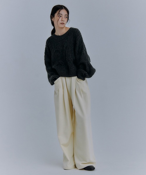 Obis&(オビスアンド)の「カーブスウェットパンツ(スウェットパンツ・レディース・クリーム/ブラウン・M/L)」の10枚目の写真