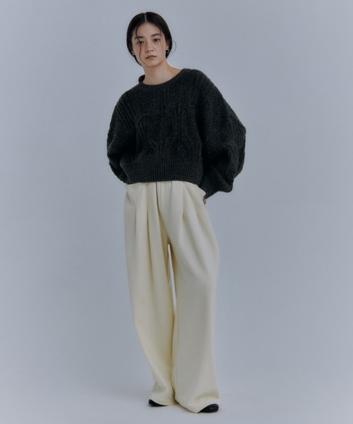 Obis&(オビスアンド)の「カーブスウェットパンツ(スウェットパンツ・レディース・クリーム/ブラウン・M/L)」の11枚目の写真