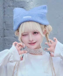 Whinny（ホワイニー）の「Whinny/【2026秋新作♪】うまれたて猫パンチ帽（ニットキャップ/ビーニー）」