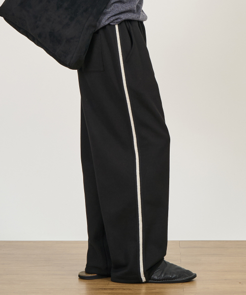 EXCONTAINER(エックスコンテナ)の「ワッフルサイドライントラックパンツ (BLACK)(スウェットパンツ・メンズ・その他・MEDIUM/LARGE/X-LARGE/SMALL)」の1枚目の写真