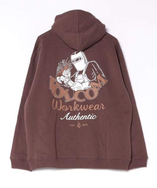 VOLCOM(ボルコム)の「VOLCOM メンズ OLD SAINT HOOD パーカー 【2026年秋冬モデル】(パーカー・メンズ・ブルー系その他/ブラウン系その他・MEDIUM/LARGE/X-LARGE)」の4枚目の写真