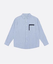 Striped Contrast Trim Pocket Shirt