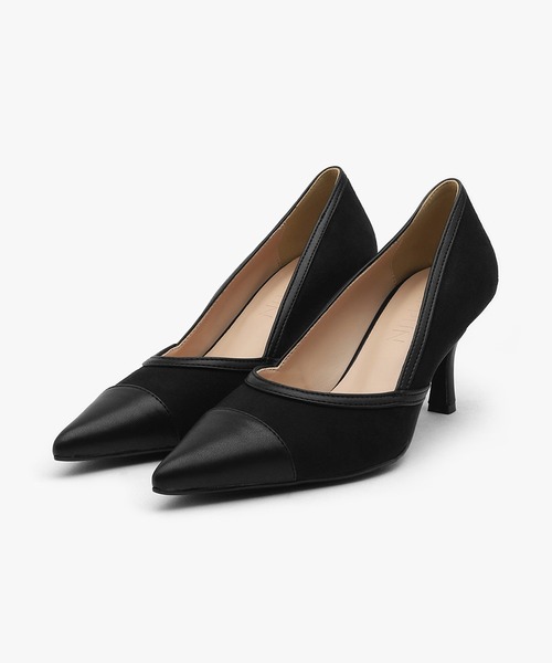 SAPPUN(サプン)の「Sorenne(ソレンヌ)コンビスティレットパンプス(5cm)(220-65204)SAPPUN(サプン)(パンプス・レディース・ブラック/ベージュ・22.5/23/23.5/24/24.5)」の1枚目の写真