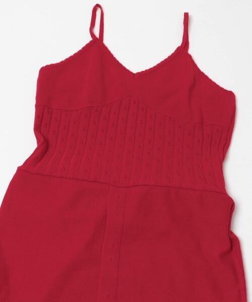 crinkle crinkle crinkle（クリンクルクリンクルクリンクル）の「crinkle crinkle crinkle　SLOW OFF KNIT TOP（ニット/セーター・レディース・レッド・FREE）」の5枚目の写真
