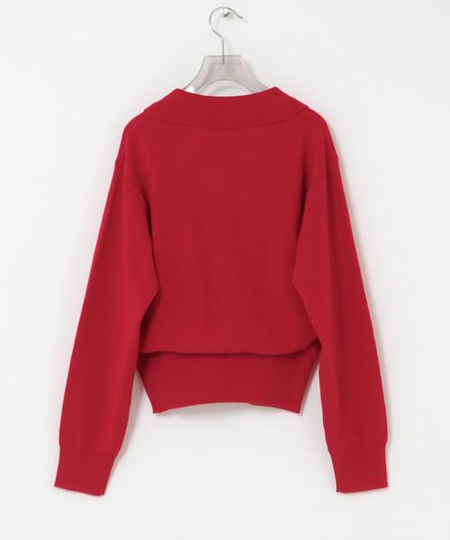 crinkle crinkle crinkle（クリンクルクリンクルクリンクル）の「crinkle crinkle crinkle　SLOW OFF KNIT TOP（ニット/セーター・レディース・レッド・FREE）」の6枚目の写真