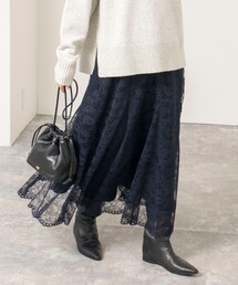 【WEB&一部店舗限定カラー】ウォッシャブル総レースマチスカート