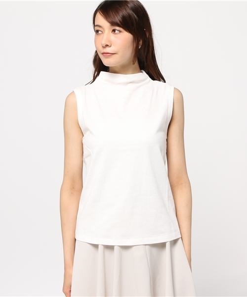 NATURAL BEAUTY BASIC（ナチュラルビューティーベーシック）の「強撚ボトルネックノースリプルオーバー（Tシャツ/カットソー・レディース・ブラック/ホワイト系その他/ブラウン・MEDIUM）」の4枚目の写真