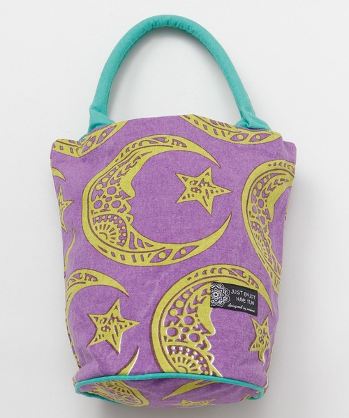 チャイハネ（チャイハネ）の「【チャイハネ】フォークロアプリント バケツバッグ（トートバッグ・レディース・ブラック/ターコイズブルー/イエロー/ピンク/ホワイト/オレンジ/マスタード/オフホワイト/パープル/グリーン・FREE）」の7枚目の写真