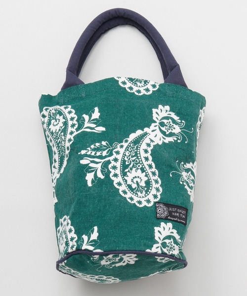 チャイハネ（チャイハネ）の「【チャイハネ】フォークロアプリント バケツバッグ（トートバッグ・レディース・ブラック/ターコイズブルー/イエロー/ピンク/ホワイト/オレンジ/マスタード/オフホワイト/パープル/グリーン・FREE）」の5枚目の写真