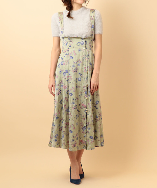 セール ノスタルリップフラワーロングサロペスカート オールインワン サロペット Couture ミーアンドミークチュール のファッション Couture ミーアンドミークチュール のサロペット オーバーオール ノスタルリップフラワーロングサロペスカート Me Me