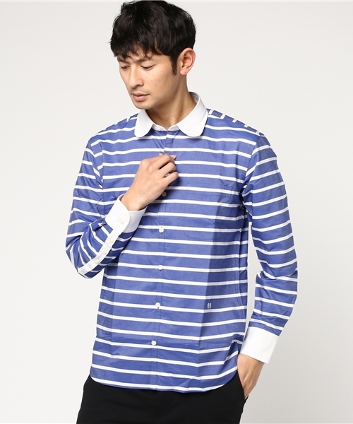 McGREGOR（マックレガー）の「ボーダーマリンシャツ（シャツ/ブラウス・メンズ・ホワイト/ブルー系その他・M/L/LL）」の2枚目の写真