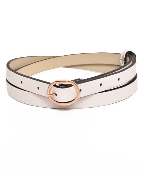 VIBGYOR Women（ヴィブジョー　ウィメン）の「合成皮革ベルト（ベルト・レディース・ブラック/ホワイト/ブラウン/キャメル/ピンク/レッド/グレー・FREE）」の2枚目の写真