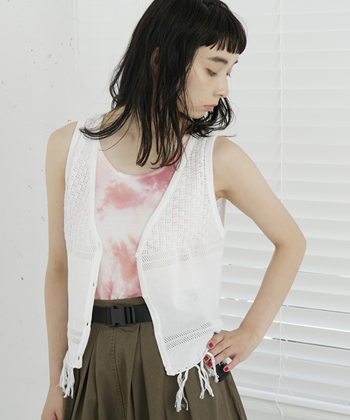 DOUBLE NAME（ダブルネーム）の「タイダイ染めタンクトップ（タンクトップ・レディース・ピンク/ブルー/A/イエロー・FREE）」の3枚目の写真