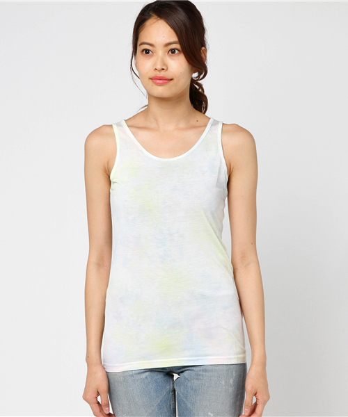 DOUBLE NAME（ダブルネーム）の「タイダイ染めタンクトップ（タンクトップ・レディース・ピンク/ブルー/A/イエロー・FREE）」の6枚目の写真
