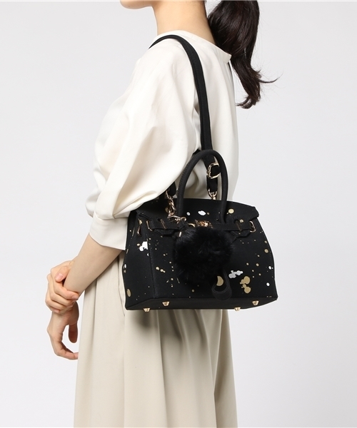 DRESSCAMP（ドレスキャンプ）の「DRESSCAMP (ドレスキャンプ)SPARKLE ペイントデザイン2WAYミニハンドバッグ（ハンドバッグ・レディース・ブラック・FREE）」の8枚目の写真
