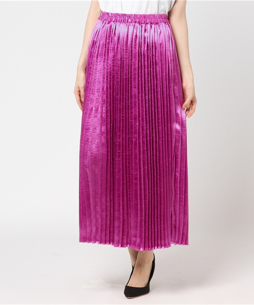 WC（ダブル シー）の「WC/サテンプリーツロングスカート（スカート・レディース・レッド/ピンク/パープル/ブラック・FREE）」の12枚目の写真