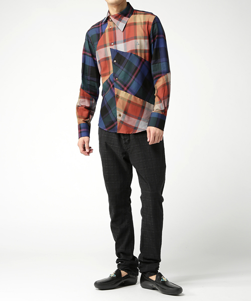 Vivienne Westwood MAN オジークラークシャツ 星柄 ブルー ベーシック オジークラーク クラシックシャツ(ブルー)（メンズ
