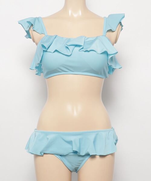 MILKFED.（ミルクフェド）の「RUFFLE BIKINI（水着・レディース・ピンク/ブルー・SMALL/MEDIUM）」の4枚目の写真