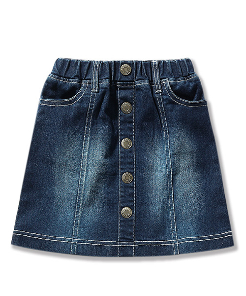 devirock(デビロック)の「フロントボタンデニムスカート(デニムスカート・キッズ・サックスブルー/ネイビー・160cm/100cm/110cm/120cm/130cm/140cm/150cm)」の6枚目の写真