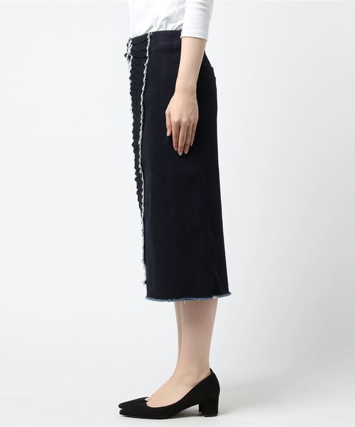 un dix cors（アンディコール）の「エスカルゴフリルタイトSK（スカート・レディース・インディゴブルー・ﾌﾘ-）」の3枚目の写真