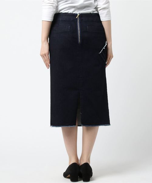 un dix cors（アンディコール）の「エスカルゴフリルタイトSK（スカート・レディース・インディゴブルー・ﾌﾘ-）」の2枚目の写真