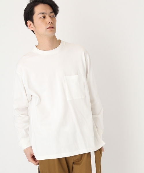 niko and...(ニコアンド)の「NアディコットBIGロングスリーブTシャツ(Tシャツ/カットソー・メンズ・ブルー/ピンク/ブラック/ホワイト・MEDIUM/LARGE)」の2枚目の写真