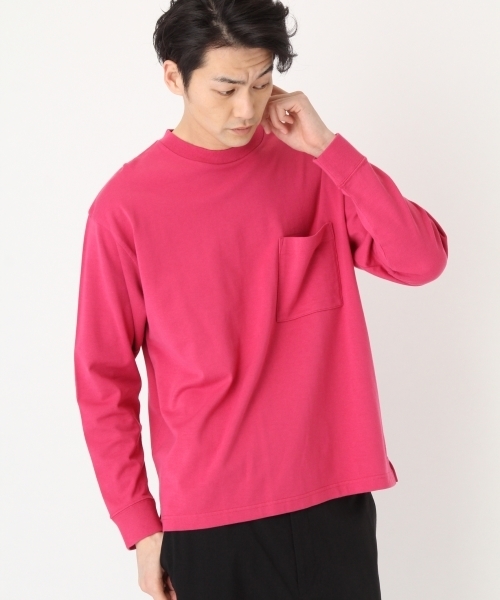 niko and...(ニコアンド)の「NアディコットBIGロングスリーブTシャツ(Tシャツ/カットソー・メンズ・ブルー/ピンク/ブラック/ホワイト・MEDIUM/LARGE)」の1枚目の写真