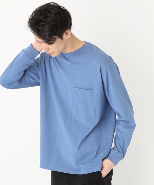 niko and...(ニコアンド)の「NアディコットBIGロングスリーブTシャツ(Tシャツ/カットソー・メンズ・ブルー/ピンク/ブラック/ホワイト・MEDIUM/LARGE)」の4枚目の写真