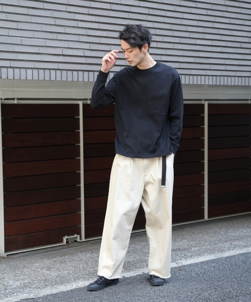 niko and...(ニコアンド)の「NアディコットBIGロングスリーブTシャツ(Tシャツ/カットソー・メンズ・ブルー/ピンク/ブラック/ホワイト・MEDIUM/LARGE)」の8枚目の写真