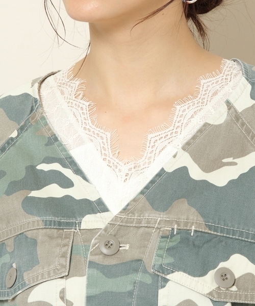 PAGEBOY（ページボーイ）の「BIGノーカラーミリタリーブルゾン（ブルゾン・レディース・グリーン系その他/カーキ・FREE）」の11枚目の写真